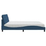 vidaXL Lit avec matelas bleu 200x200 cm tissu