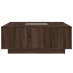 vidaXL Table basse avec LED infini chêne marron 100x100x40 cm