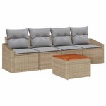 vidaXL Ensemble de canapé de jardin 5 Pièces Beige et Gris clair
