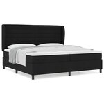 vidaXL Lit à ressorts avec matelas Noir 200 x 200 cm tissu