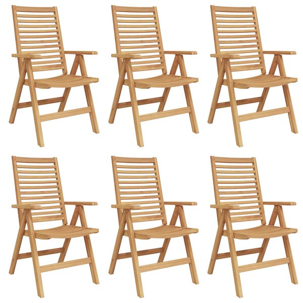 vidaXL Chaise 6 Pièces Marron 64 5 x 52 x 108 cm Bois de teck massif