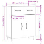 vidaXL Buffet sonoma gris 69 5x34x90 cm bois d'ingénierie