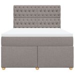 vidaXL Sommier à lattes de lit avec matelas Taupe 160x200 cm Tissu