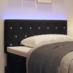 vidaXL Tête de Lit LED avec des lumières à LED Noir 90 cm Velours