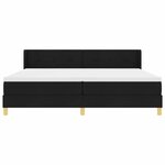 vidaXL Lit à ressorts Noir 200 x 200 cm Revêtement et Bois et Mousse