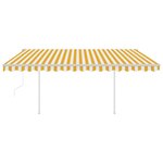 vidaXL Auvent automatique capteur de vent et LED 4 5x3m Jaune et blanc