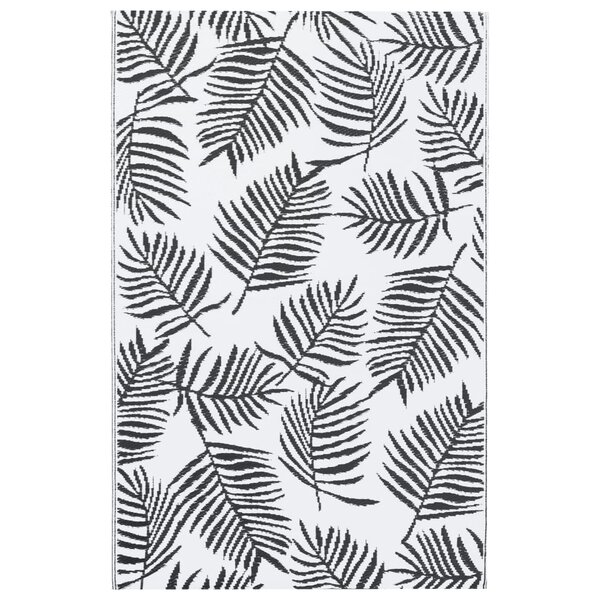 vidaXL Tapis d'extérieur Blanc et noir 190x290 cm PP