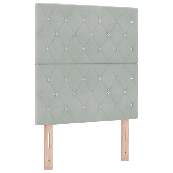 vidaXL Tête de lit LED gris clair 80 cm velours