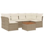vidaXL Salon de jardin avec coussins 7 Pièces beige résine tressée