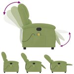 vidaXL Fauteuil de massage inclinable vert clair velours