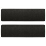 vidaXL Canapé 3 places avec oreillers décoratifs noir 180 cm tissu
