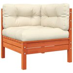 vidaXL Canapé de jardin avec coussins et repose-pied bois pin massif
