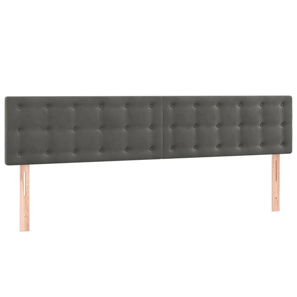 vidaXL Têtes de lit 2 Pièces Gris foncé 100x5x78/88 cm Velours