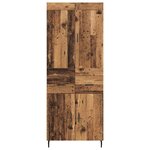 vidaXL Haut Armoire 2 Pièces Bois Ancien Bois Aggloméré et Verre