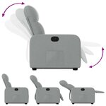 vidaXL Fauteuil inclinable Gris clair Tissu