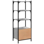 vidaXL Bibliothèque à 3 niveaux sonoma gris 41x30x109 5 cm