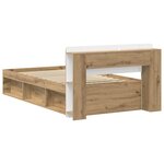 vidaXL Cadre de lit avec rangement Chêne artisanal 75 x 190 cm