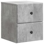 vidaXL Cabinet de chevet mural Gris béton 34 5 x 33 x 40 cm