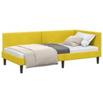 vidaXL Cadre de lit d'angle Jaune 80 x 200 cm Velours