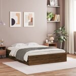 vidaXL Cadre de lit et tiroirs chêne marron 150x200 cm bois ingénierie