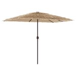 vidaXL Parasol de jardin avec mât en acier marron 300x200x250 cm