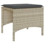 vidaXL Canapé de jardin 2 places avec table tabourets gris clair rotin