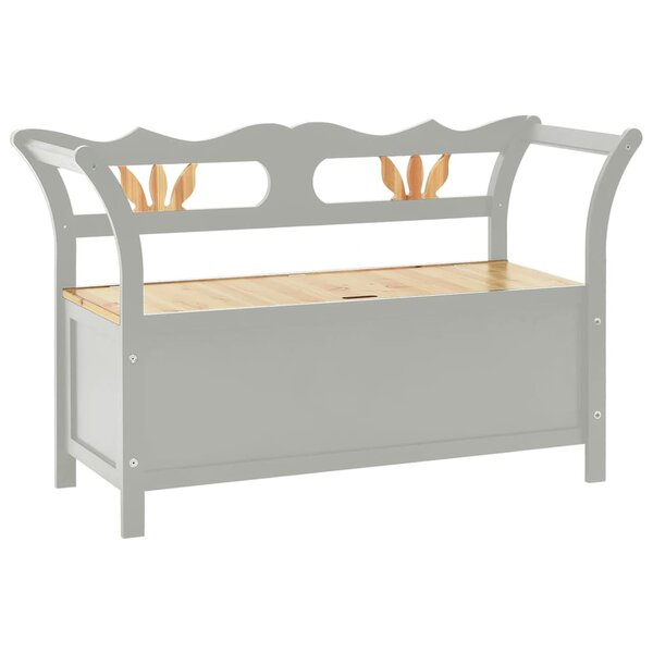 Banc banquette coffre de rangement meuble 107 x 45 x 75 5 cm bois de sapin solide gris 02_0010796