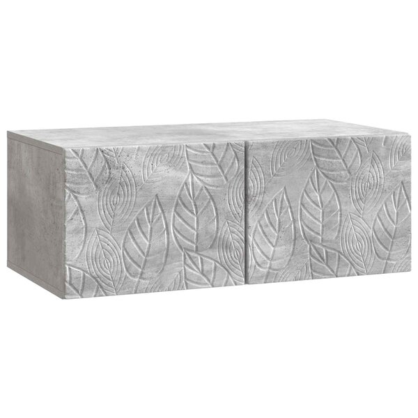vidaXL Meuble TV mural 59 5 x 41 x 30 cm Gris béton Bois d'ingénierie
