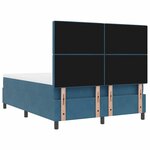 vidaXL Lit à ressorts avec matelas Bleu foncé 140 x 200 cm Velours