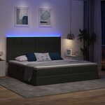vidaXL Lit avec des lumières à LED Gris foncé 200 x 200 cm tissu