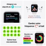 Apple Watch SE GPS + Cellular, 40mm Boîtier en Aluminium Argent avec Bracelet Sport Bleu Intense