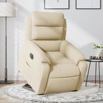 vidaXL Fauteuil inclinable électrique crème tissu