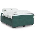 vidaXL Sommier à lattes de lit et matelas Vert foncé 140x190cm Velours