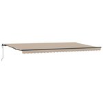 vidaXL Auvent Rétractable Beige 600 × 350 cm tissu