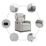 vidaXL Fauteuil inclinable gris nuage tissu