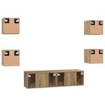 vidaXL Ensemble meuble TV 6 Pièces Chêne artisanal Bois d'ingénierie