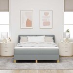 vidaXL Lit à ressorts avec matelas Gris clair 160 x 200 cm tissu