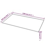 vidaXL Dessus de table rectangulaire Verre trempé 1200 x 650 mm