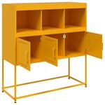 vidaXL Buffet jaune moutarde 100 5x39x107 cm acier