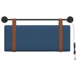 vidaXL Tête de lit suspendue Avec lumière LED Bleu PU antique