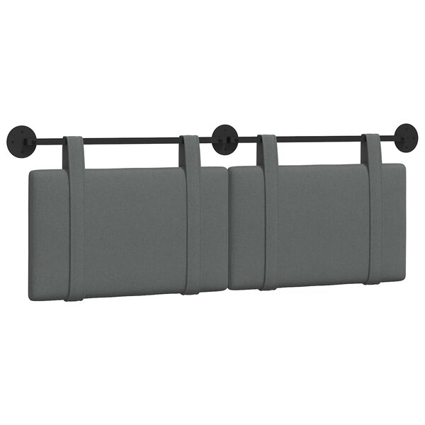 vidaXL Tête de lit suspendue Gris foncé Tissu