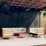 vidaXL Salon de jardin 7 Pièces avec coussins bois de pin massif