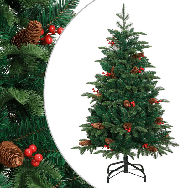 vidaXL Sapin de Noël artificiel avec pommes de pin et baies 120 cm