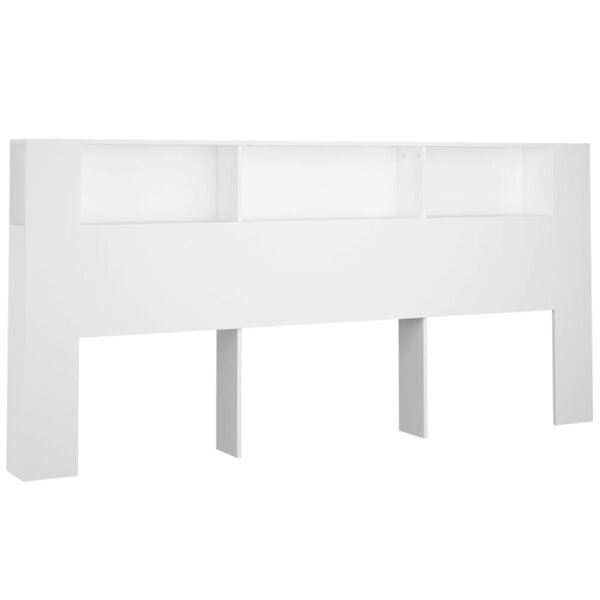 vidaXL Armoire de tête de lit Blanc 220x18 5x104 5 cm
