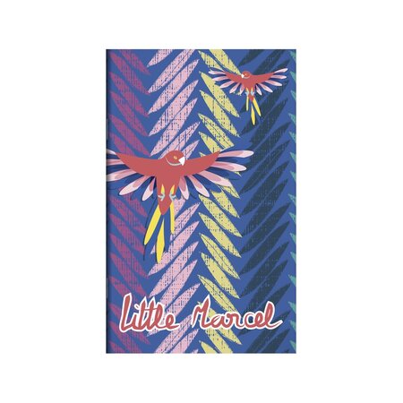 Little marcel - carnet 7 5x12 cm - 48 pages - bleu et perroquets