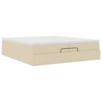 VidaXL Cadre de lit ottoman avec matelas crème 200x200cm tissu