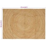 vidaXL Tapis de surface Rectangulaire Marron 120 x 170 cm Jute