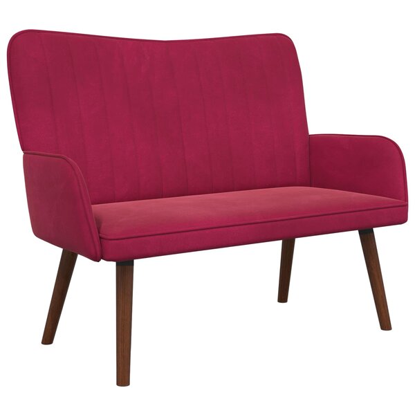 vidaXL Sofa 2 places Bordeaux 115 x 61 x 87 cm Velours