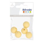 5 perles silicone rondes - 10 mm - jaune