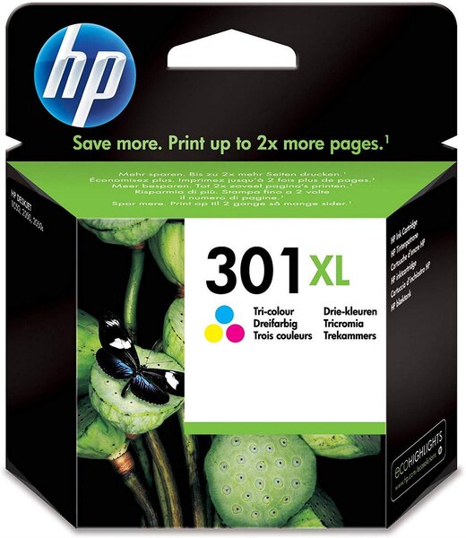 301xl cartouche d'encre trois couleurs grande capacité authentique (ch564ee) hp
